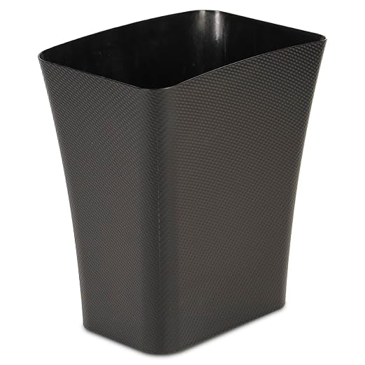 Clorox Textura Slim Trash Can - 3.1 Gallon Small Waste Basket for Narrow Spaces - Skinny Plastic Garbage Bin for Bathroom, Bedroom, or Office, Black