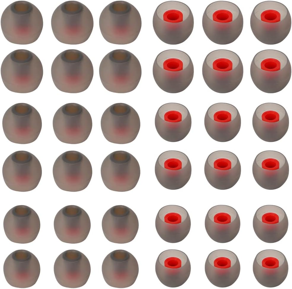 Replacement Earbud Tips Silicone Ear Tips for in- Ear Headphones Eartips Tips (Inner Hole from 3.8mm-5.5mm Earphones) Earbud Replacement Tips Earbuds Cap 18 Pairs S M L