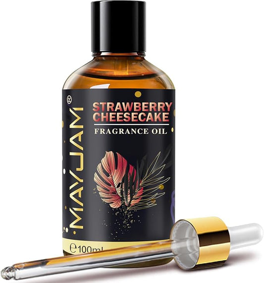 Strawberry Cheesecake Fragrance Oil Essential Oil, MAYJAM 3.38FL.OZ Strawberry Cheesecake Oil for Diffusers for Home, Long Lasting Scented Oils for Soap Candle Making - 100ML