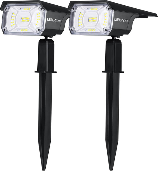 Solar Spot Lights, IP65 Waterproof 40 LEDs Landscape Spotlights,USB & Solar Powered Wall Lights Dark Sensing Auto On/Off,3 Modes Outdoor Solar Garden Lights for Yard Porch 2 Pack