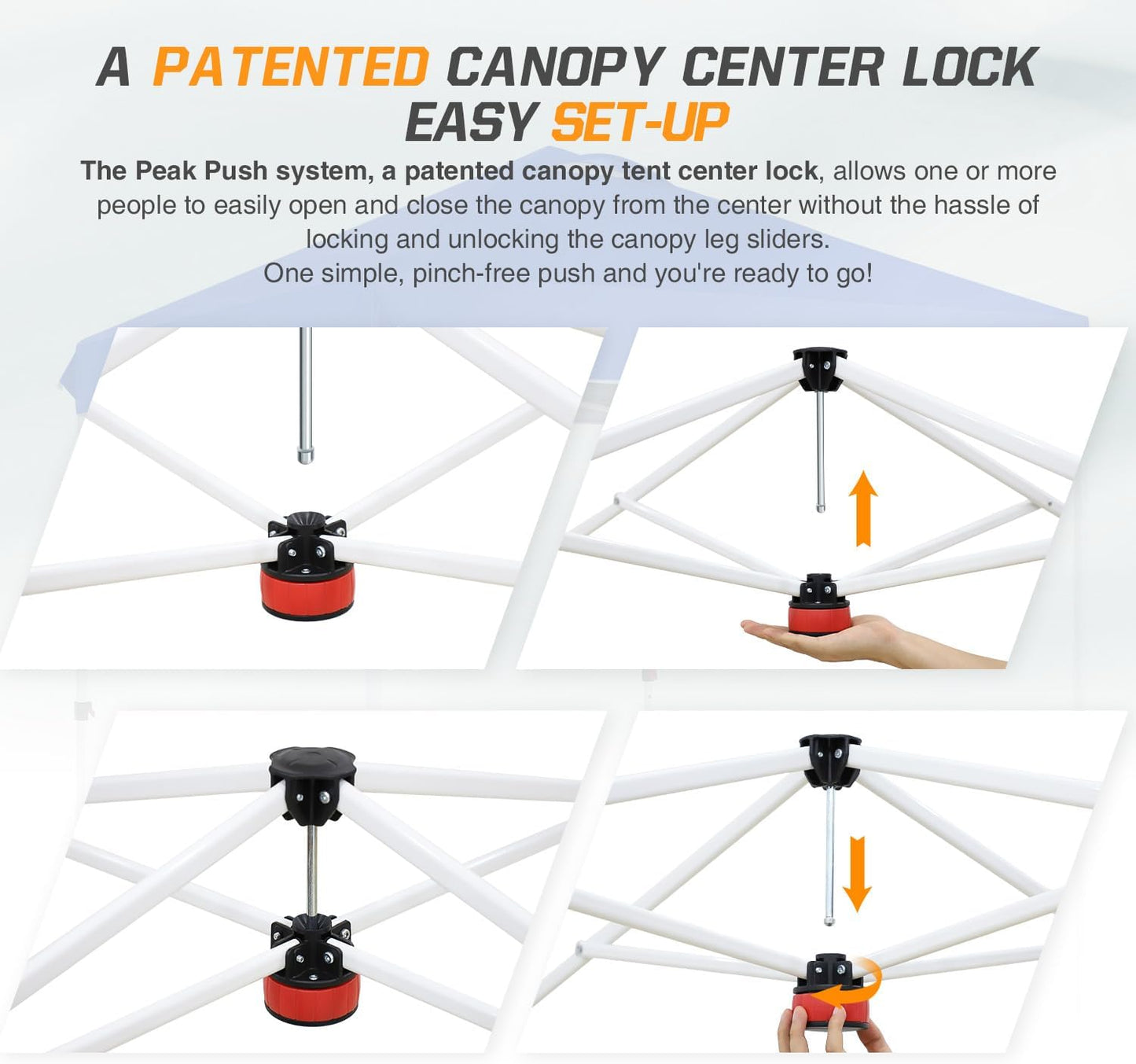 EAGLE PEAK Pop Up Canopy Tent with Wheeled Carry Bag, 8 Stakes, 4 Ropes, Easy Set Up Tent Canopy, 6.6x6.6 ft, Red