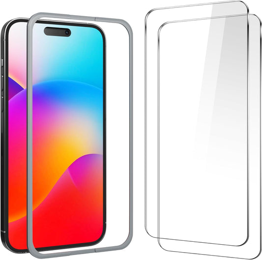 Compatible for iPhone 15 Pro Max Screen Protector 6.7 inch, Anti Blue Light HD Tempered Glass Screen Protector Easy Installation, Case Friendly, 2 Pack