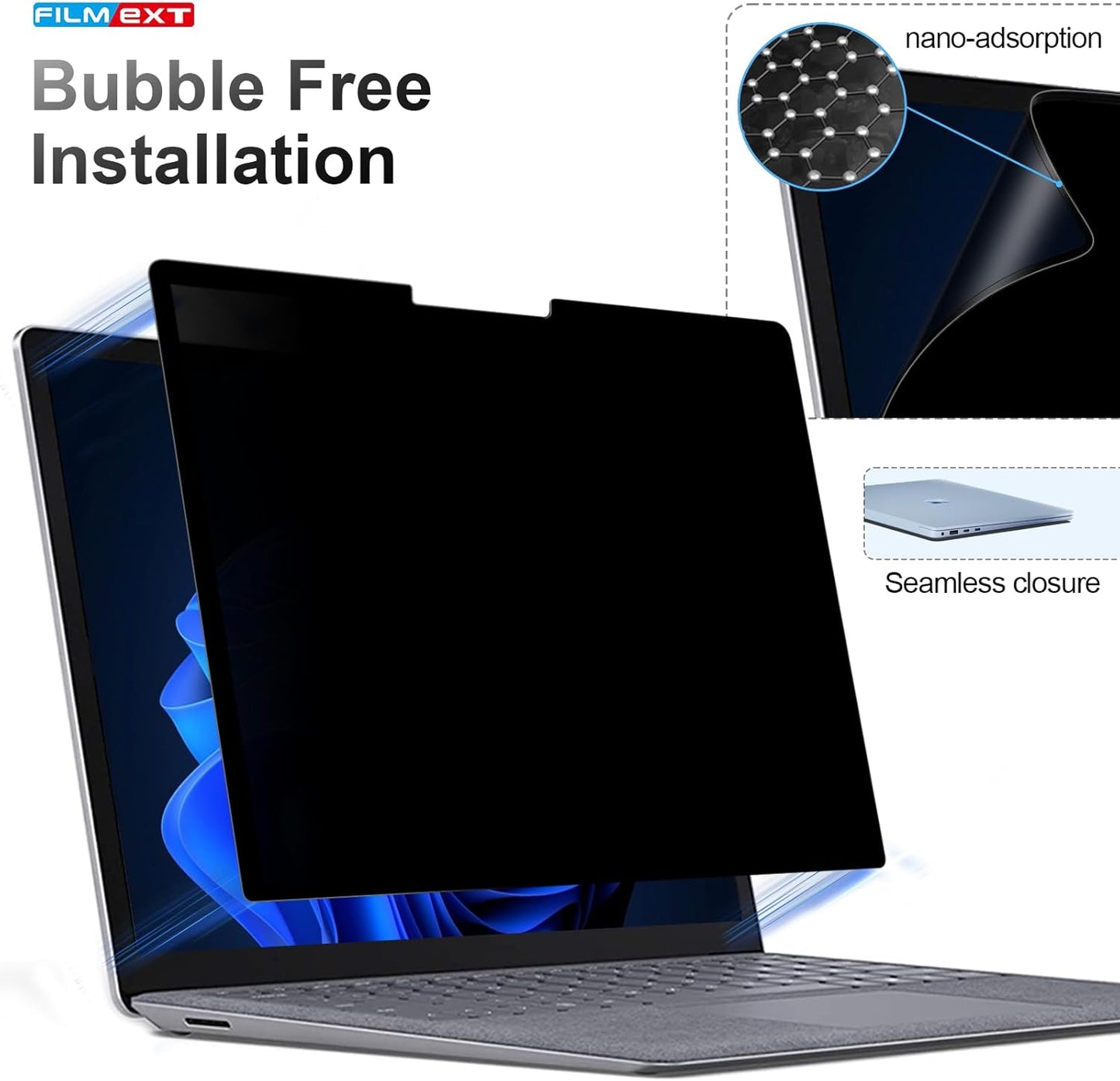 FILMEXT Privacy Screen for Microsoft Surface Laptop 13.8 inch 7th Generation Model 2036/2107, Anti-Spy Filter Anti-Glare (for Surface Laptop 7th 13.8" Privacy Screen Protector 2024)"