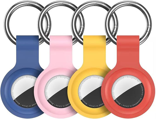 Compatible with AirTag Holder Case Keychain 4 Pack, for AirTag 1st & 2nd Generation Key Chain Ring Case Cover for Air Tag Holder GPS Tracker Item Air Tags Finders Air Tagholder for Kids,Bags,Luggages