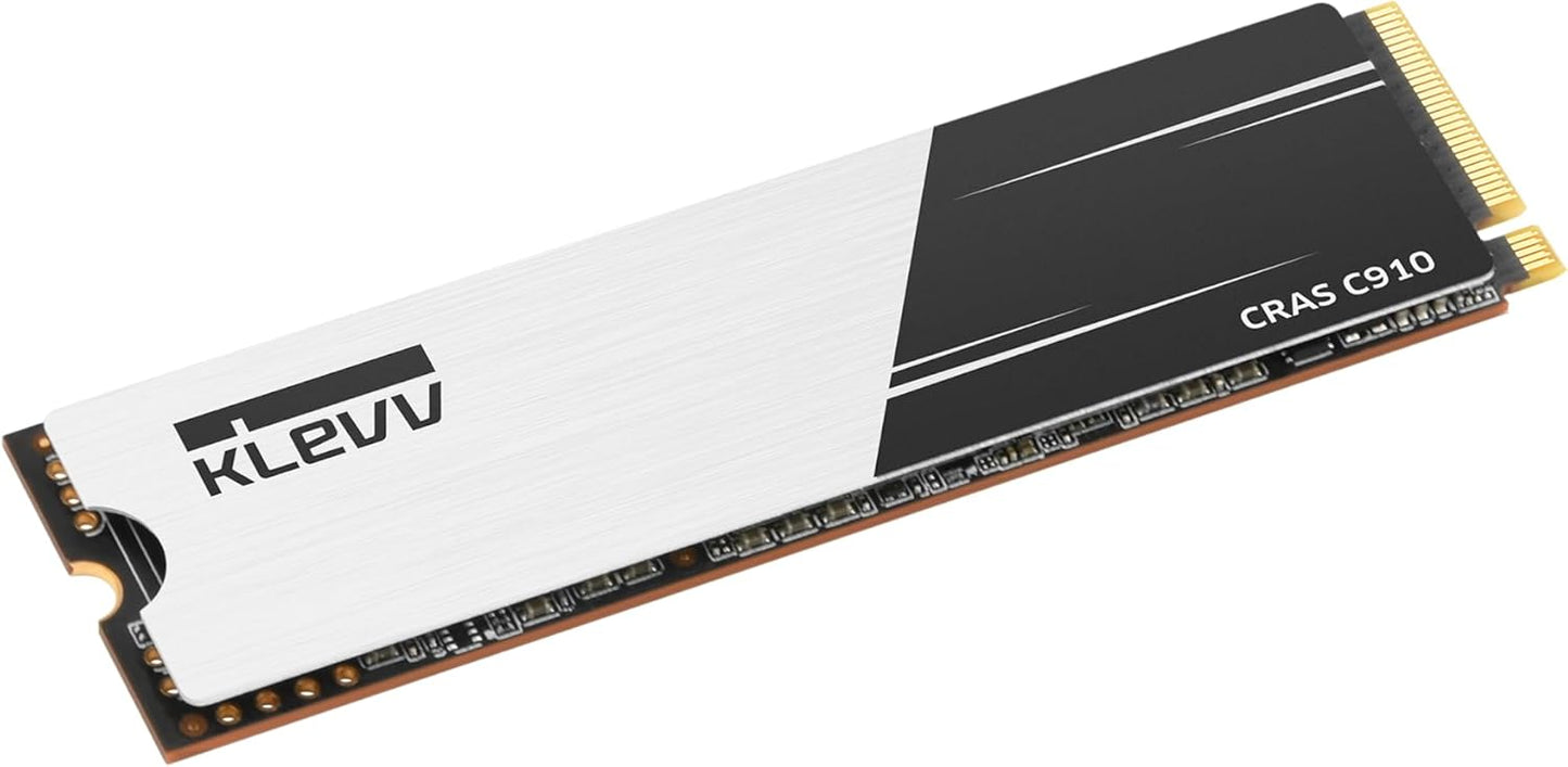 KLEVV CRAS C910 500GB M.2 2280 NVMe PCIe Gen4x4 Laptop & Desktop Internal SSD Heatsink Included, up to 5000MB/s (K500GM2SP0-C91)