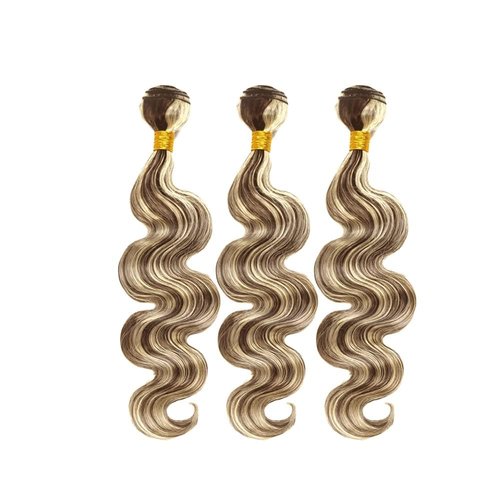 Giginger P4/613 Chocolate Brown Blonde Body Wave Human Hair Bundles 18 20 22 Inch Highlight Body Wave Bundles Weave Bundles Human Hair 4/613 Human Hair Bundles