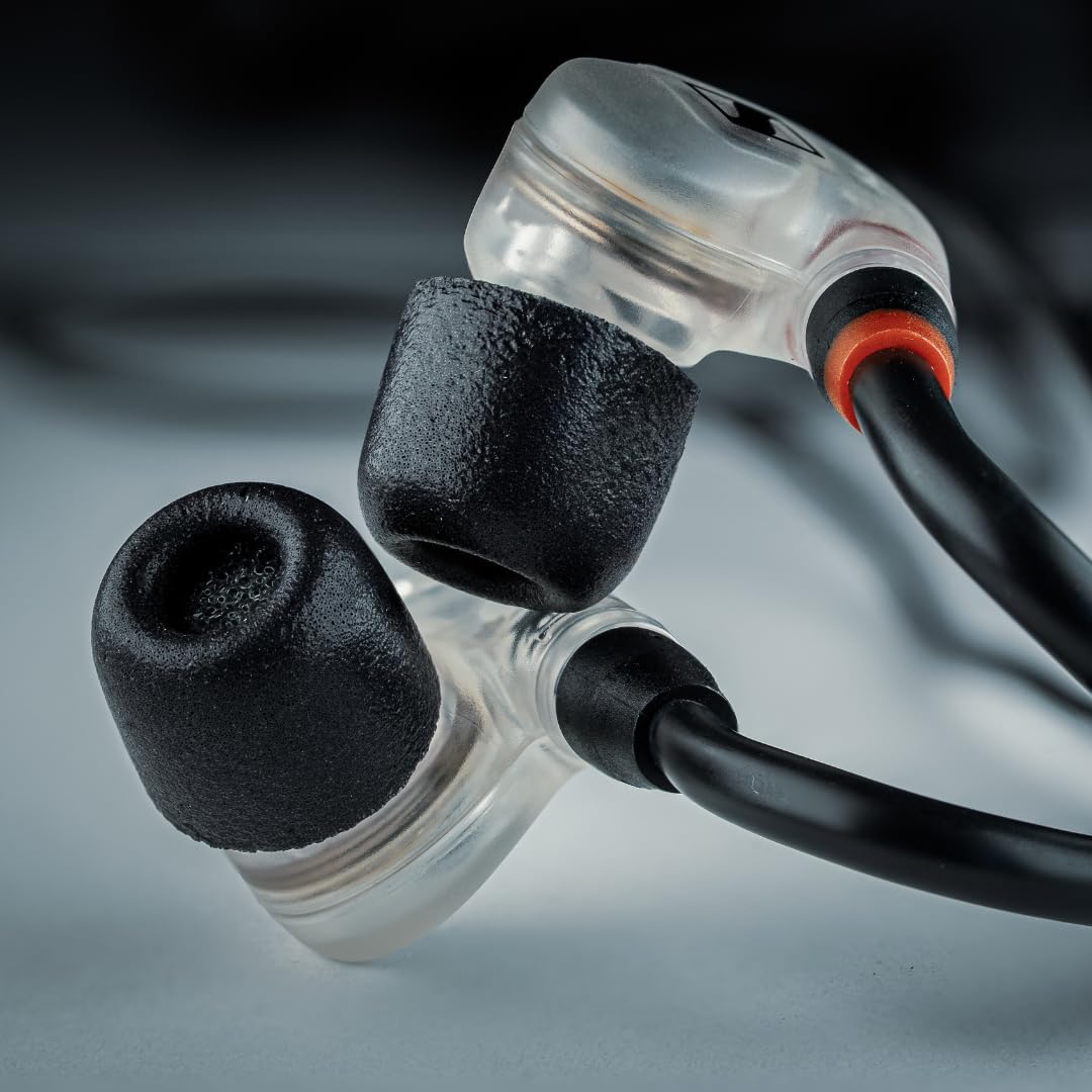 Comply 500 Core Series | Memory Foam Replacement IEM Ear Tips for KZ, Moondrop, FiiO Sennheiser & More | Superior Noise Isolation, Ultimate Comfort, Secure Fit | TechDefender, Black, Medium (3 Pairs)