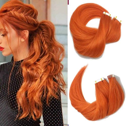 Hair Extensions Tape In Human Hair Orange