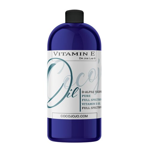 cocojojo Dr Joe Lab Vitamin E Oil for Skin, Hair, Face, Liquid Vitamin E Oil Full Spectrum Pure Natural, Moisturizes & Nourishes, Non-GMO - 32 Oz