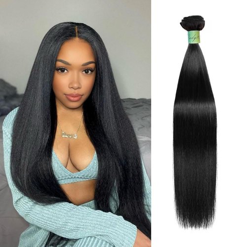 AnJudyReid Straight Human Hair Bundles for Black Women 32Inch 13A Grade 100% Unprocessed Straight Bundles Human Hair Extensions Natural Black