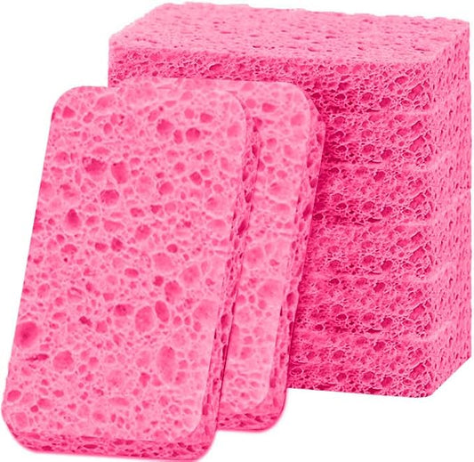 6 - Pack Non-Scratch Scrub Sponges - Sponges for Dishes and Washing Dishes, Cleaning Sponges for Kitchen Home Office, Magical 3D DIY Art and Craft Suppliers（Pink）