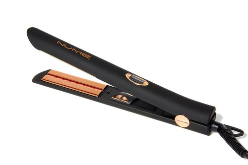 NuMe Style Setter Hair Straightener Titanium Flat Iron – 1 Inch Floating Plates Hair Iron with Negative Ion Conditioning – Infrared Light Strip – Dual Voltage –Smooth and Shiny Results