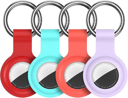 Compatible with AirTag Holder Case Keychain 4 Pack, for AirTag 1st & 2nd Generation Key Chain Ring Case Cover for Air Tag Holder GPS Tracker Item Air Tags Finders Air Tagholder for Kids,Bags,Luggages