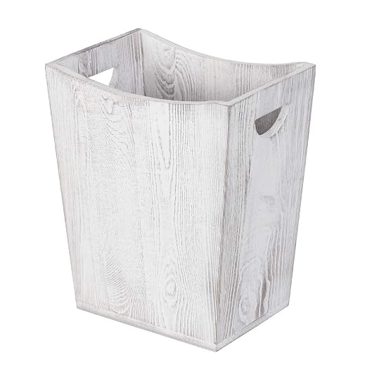 SEHERTIWY Grey Trash Can Wastebasket, 2 Gallon Small Waste Basket with 2 Handles, Rectangular Bathroom Garbage Can for Bathroom, Office, Living Room, Bedroom, Kitchen