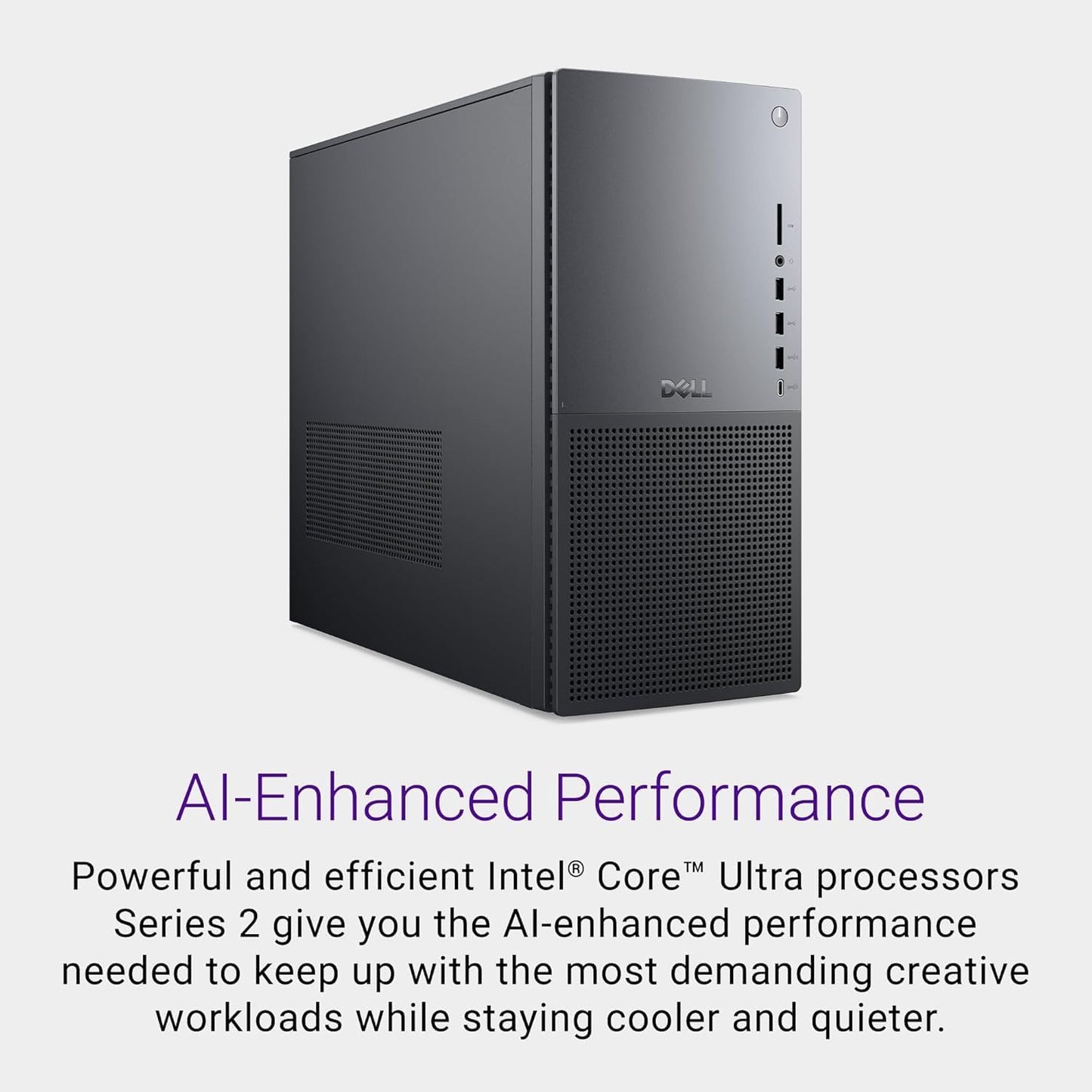 Dell Tower Plus EBT2250 Desktop Computer - Series 2 Intel Core Ultra 9 285 24-Core Processor up to 5.6 GHz, 64GB DDR5 RAM, 8TB NVMe SSD, NVIDIA GeForce RTX 4060 8GB GDDR6, Windows 11 Home, Graphite