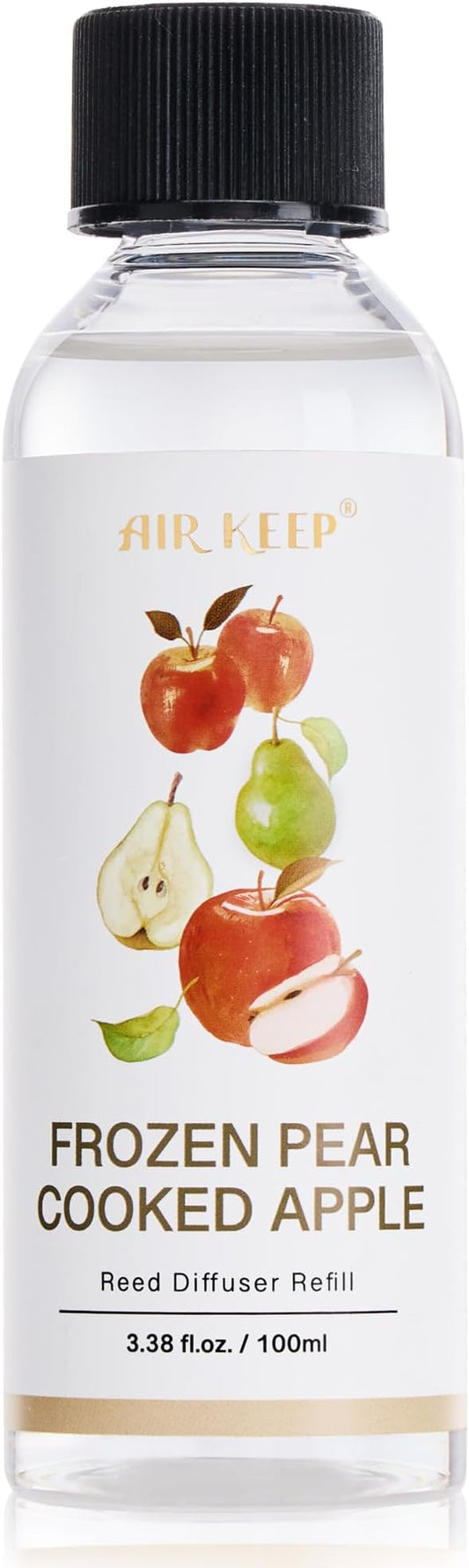 Airkeep Diffuser Oil Refill/Frozen Pear Cooked Apple/3.38oz（100ml/1 Pack/Scented Oil Refill for Diffuser Home Fragrance for Bedroom, Bathroom Office Home Decor