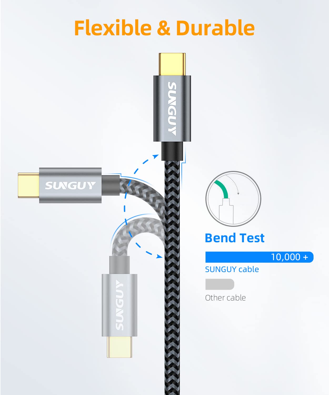 SUNGUY 10Gbps Micro B to USB C Hard Drive Cable 6FT, USB 3.1 USB C to Micro B, High-Speed External Hard Drive USB C Cable for iPhone 16 15 Pro/Pro Max, MacBook Pro/Air, WD Toshiba Westgate Seagate