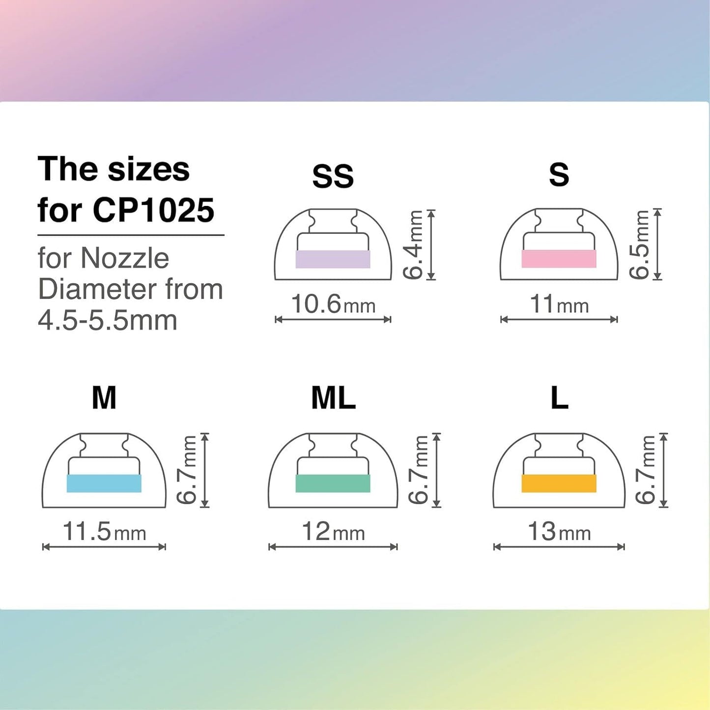 SpinFit CP1025- S/SS- Medical Grade Silicone Patented Ear Tips, Secure Fit and Supreme Comfort Fits MTW3, Galaxy Buds 2, Soundcore Space A40 & More (2 Pairs) (for Nozzle Diameter from 4-5.5mm)