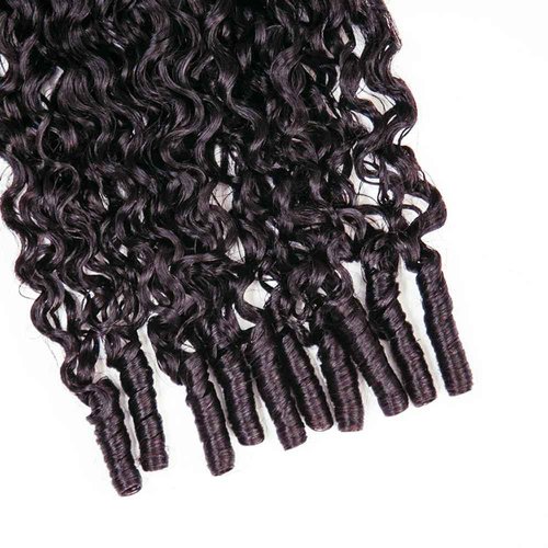 Micro Pre Looped Crochet Human Hair Extensions 16 Inch 60g Burmese Curly Human Feather-Line Invisible Crochet Hair Pre Separated Knotless Crochet Human Hair For Braiding Twist