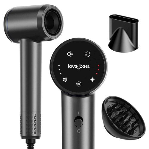 Hair Dryer, Professional Ionic Hair Dryer for Fast Drying, Low Noise, Lightweight, 600 Million Negative Ions High-Speed Hair Blow Dryer with Diffuser for Curly Hair Women, Men, Home, Travel, Salon