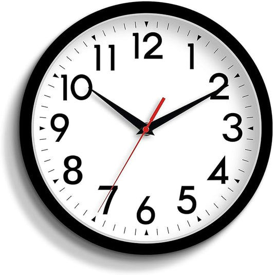 DAXSMY 14 Inch Wall Clock Large Battery Operated Big Silent Non Ticking Analog Clock Decorative for Living Room Office Kitchen Outdoor Classroom Bedroom Bathroom School(Black)