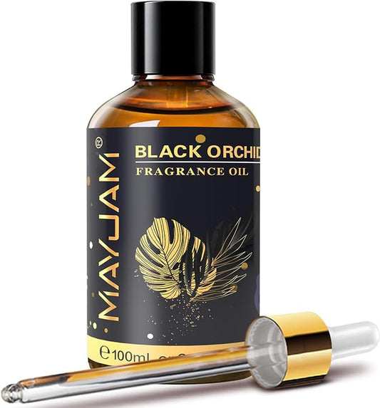 MAYJAM 100ML/3.38FL.OZ Black Orchid Fragrance Oils with Glass Dropper, Essential Oils for Diffusers, Long Lasting Scented Oils for Soap Candle Making