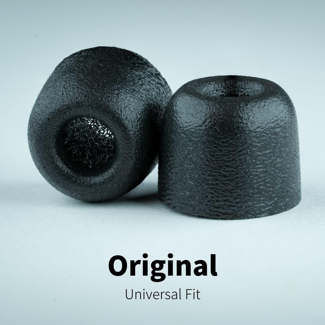 Comply 100 Core Series | Memory Foam Replacement IEM Ear Tips for Etymotic, Westone, Klipsch & More | Superior Noise Isolation, Ultimate Comfort, Secure Fit | TechDefender, Black, Large (3 Pairs)