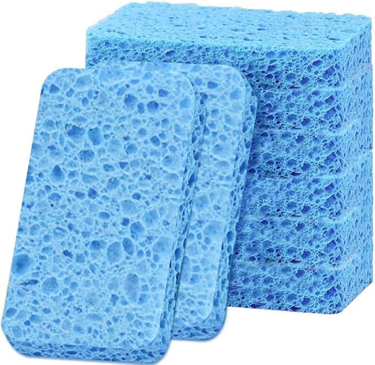 6 - Pack Non-Scratch Scrub Sponges - Sponges for Dishes and Washing Dishes, Cleaning Sponges for Kitchen Home Office, Magical 3D DIY Art and Craft Suppliers（Blue）
