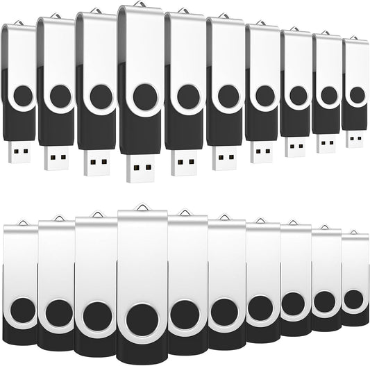 ABLAZE 2GB Flash Drives 500 Pack, USB 2.0 Thumb Drives Bulk Swivel Memory Stick Bulk USB 500 Pack Pendrives 2GB (Black)