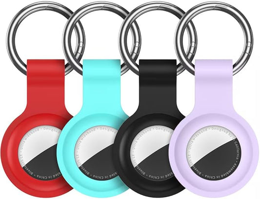 Compatible with AirTag Holder Case Keychain 4 Pack, for AirTag 1st & 2nd Generation Key Chain Ring Case Cover for Air Tag Holder GPS Tracker Item Air Tags Finders Air Tagholder for Kids,Bags,Luggages