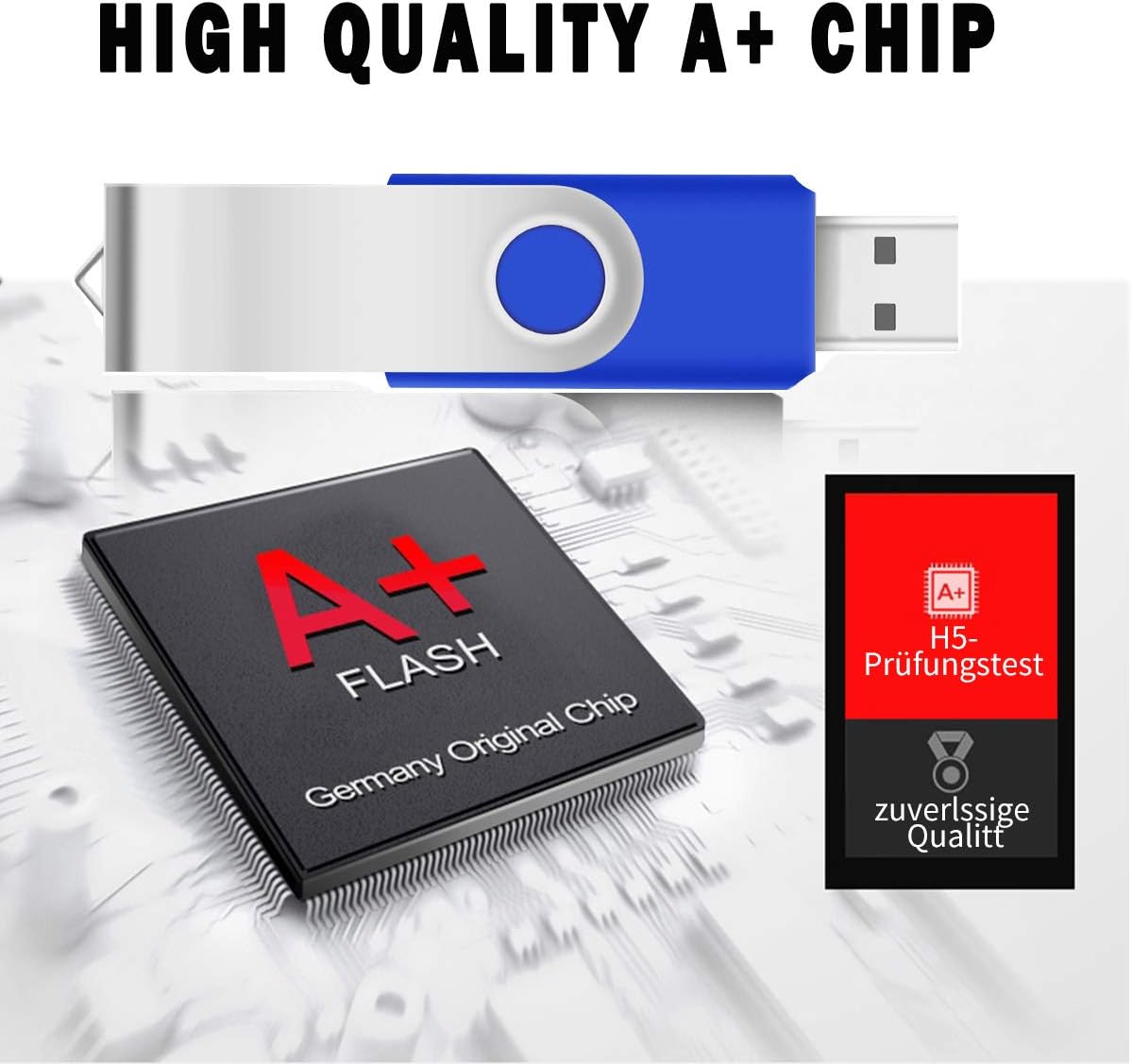128MB Bulk Flash Drives 50 Pack, EASTBULL USB 2.0 Flash Drives Pack Thumb Drives Bulk for Storage (Blue)