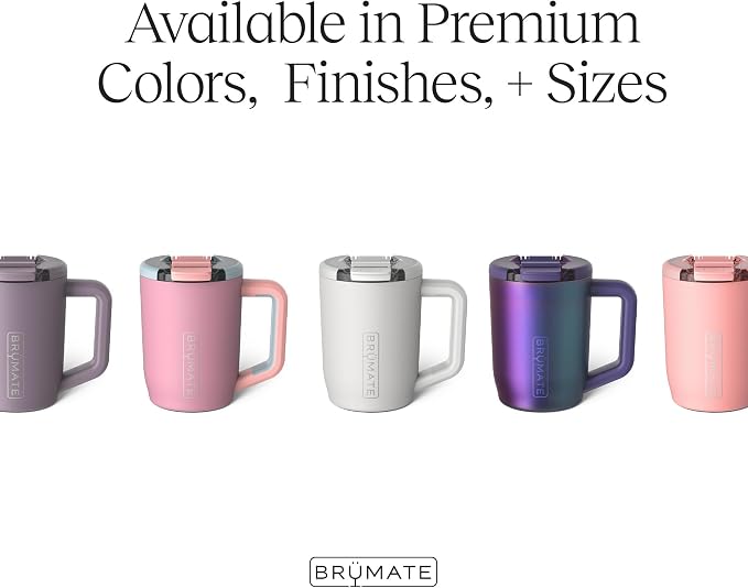 BrüMate Müv - 15oz 100% Leak Proof Insulated Coffee Mug with Handle & Lid - Stainless Steel Coffee Travel Mug - Double Walled Coffee Cup (Blue Agave)