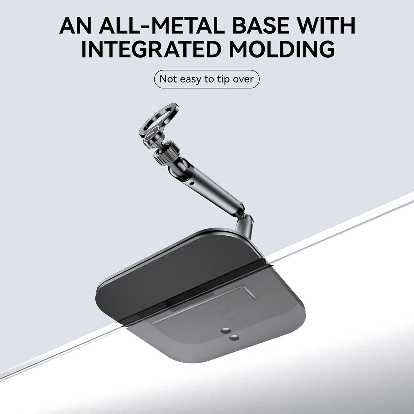 Phone Holder For Desk, With Magnetic Design, Tablet Stand for iPad, With Heavy Duty Metal Base, Desktop Stand Holder With 360° Rotation, Height & Angle Adjustable, For Video Calls, Vlog Recording