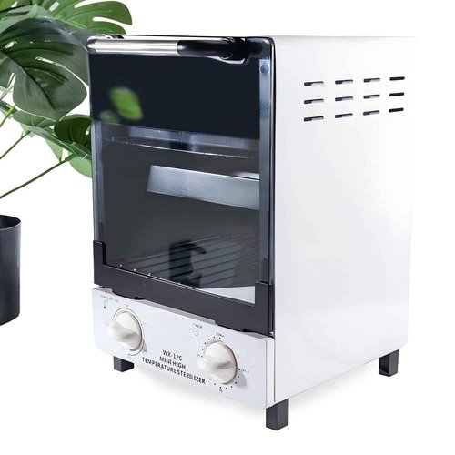 Sterilizer for Nail Tools, 12L Multifunctional High Temperature Cleaning Dry Box Stainless Steel with Temp Control, Tweezer Sterilizer, Stainless Trays, Timer, Nail Salon Equipment