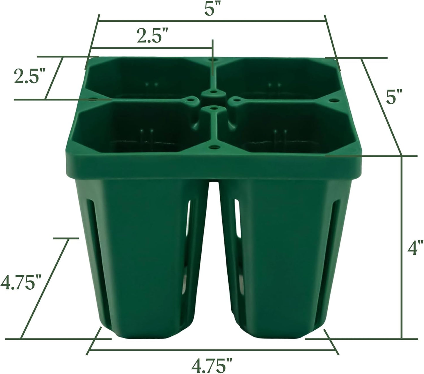 Vego garden Jumbo Seedling Trays Without Lids, 32 Pack Reusable Propagator Growing Starter Tray for Larger Plants, Heavy-Duty Plastic Germination Trays (4-Cell per Tray)