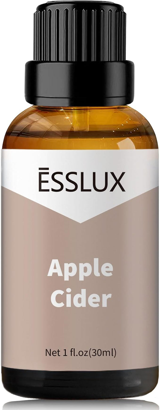 Apple Cider Fragrance Oil - ESSLUX Essential Aromatherapy Scented Oils for Diffuser, Candle Soap Making Scents, Massage, Perfume, Home Fragrance, 30 ml