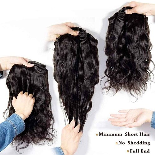 Body Wave Human Hair Bundles Body Wave Bundles Human Hair Brazilian Hair Bundles Double Weft Weave Bundles Human Hair Extensions for Women Natural Black 10A Human Hair 3 Bundles (18 20 22 Inch)