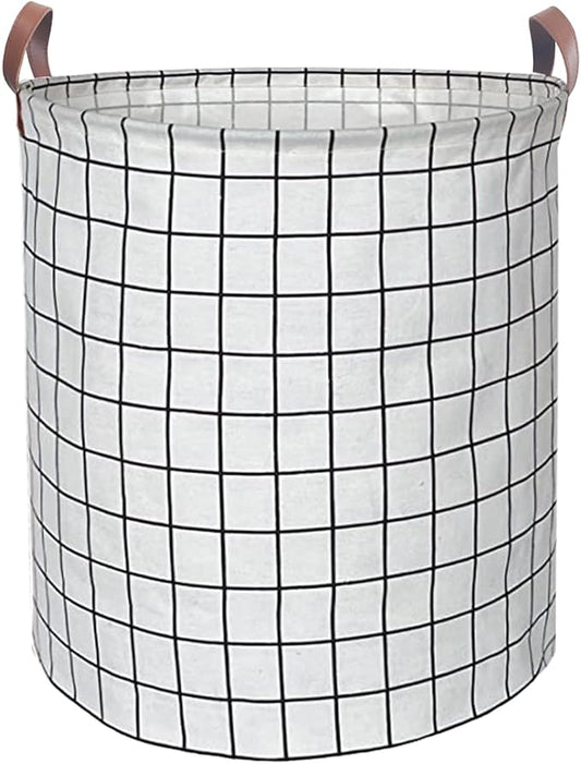 Waterproof Laundry Hamper Collapsible Laundry Basket Leather Handle Laundry Bag Large Clothes Storage Toy Organization for Bathroom Bedroom Laundryroom College Dorms (Laundry Basket-003)