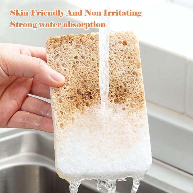 12 - Pack Non-Scratch Scrub Sponges - Sponges for Dishes and Washing Dishes, Cleaning Sponges for Kitchen Home Bathroom Cars, Funny Cut-Outs DIY for Kids(Black&White
