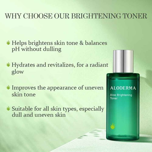 Aloderma Signature Aloe Brightening Set - 6 Pieces - Gel, Cleanser, Toner, Serum, Cream x2pcs