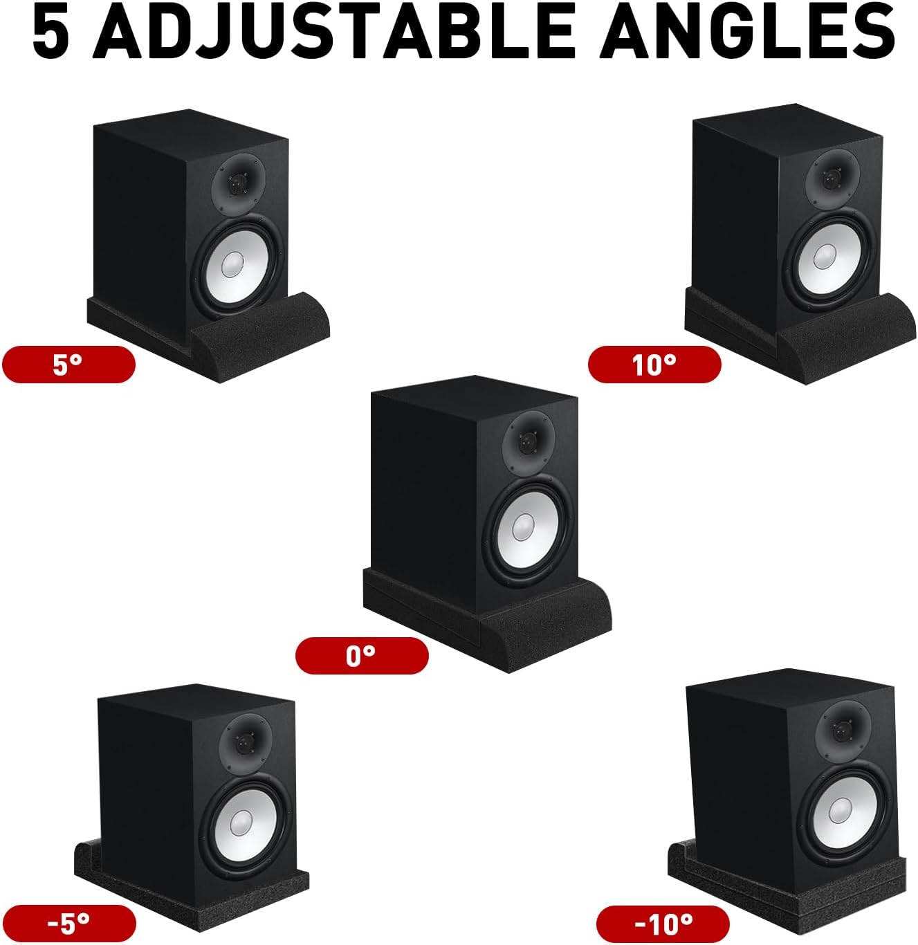 Focusound Studio Monitor Isolation Pads for 3-4.5 Inches Monitors, 2 Pack High Density Acoustic Speaker Isolation Pads Foam