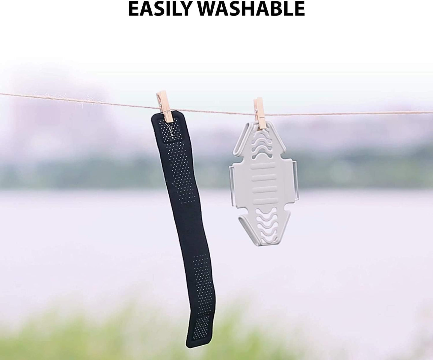 BONE Run Tie, Running Cell Phone Holder, Skin-Friendly & Washable Silicone Sport Armband, Universal Workout Phone Carrier Compatible with Most Smartphone (Gray - Size XL/Arm Size 15.7-21.4")"