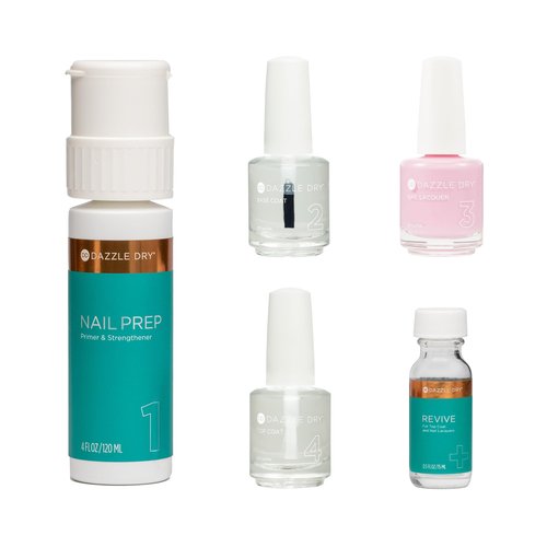 Dazzle Dry Full System Kit - Soft Caress - A cool peony pink. Full coverage cream. (0.5 fl oz)