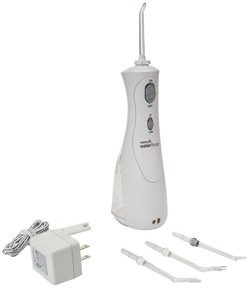 Waterpik Cordless Plus Water Flosser with 4 Flossing Tips, Rechargeable and Portable for Travel and Home, ADA Accepted, White WP-450