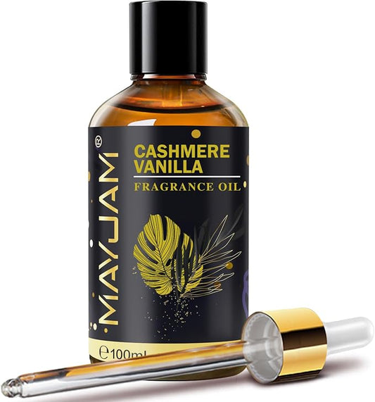 Cashmere Vanilla Fragrance Oil Essential Oil, MAYJAM 3.38FL.OZ Cashmere Vanilla Oil for Diffusers for Home, Long Lasting Scented Oils for Soap Candle Making - 100ML