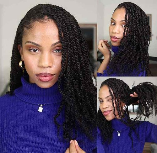 Human Hair Springy Twist Hair Extensions Afro Kinky Bulk Hair 100% Human Hair Twist Crochet Braiding Hair Springy Afro Twist Hair Extensions Natural Color For Black Women 22 Inch 100g