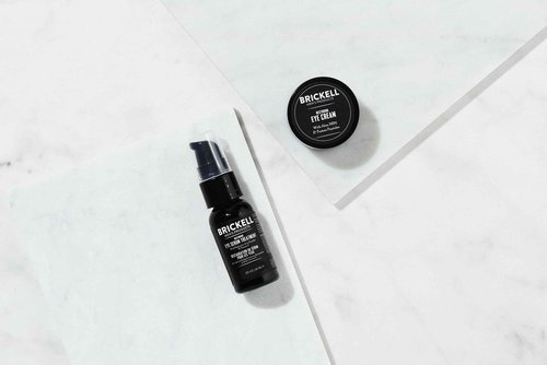 Brickell Men's Restoring Eye Routine for Men, Eye Cream and Serum for Men, Natural and Organic, Unscented, Men's Skin Care Gift Set