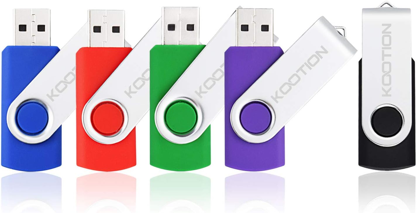 KOOTION 5 Pack 64GB USB 2.0 Flash Drive Thumb Drives - Mixed Color
