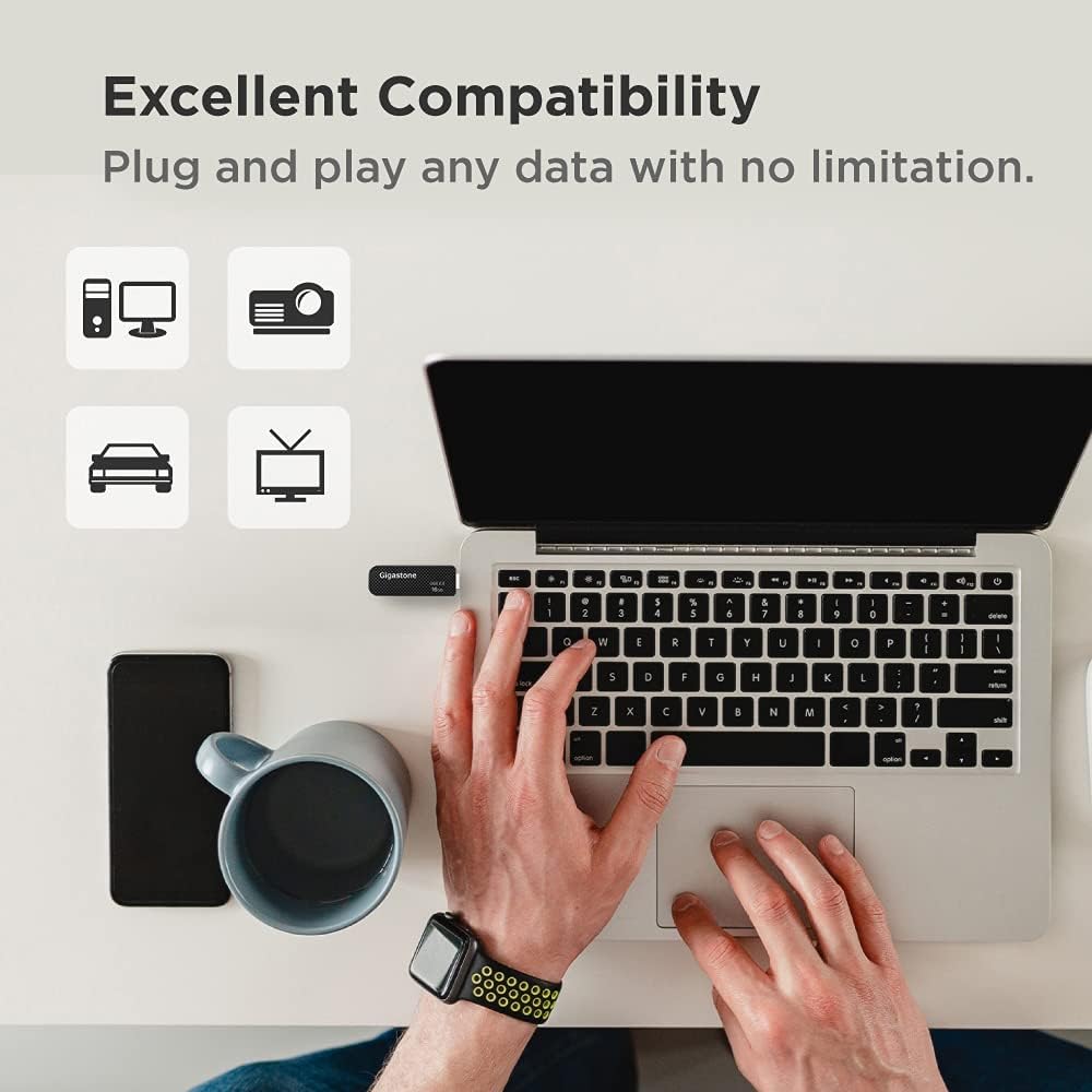 GIGASTONE V30 32GB USB 2.0 Flash Drive 2-Pack, Capless Retractable Design Pen Drive, Carbon Fiber Style, Reliable Performance & Durable