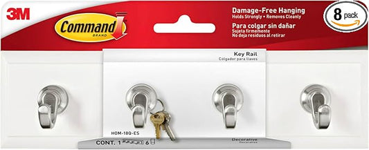 Command HOM-18Q-ES Key Rail, 0, Quartz (Pack of 8)